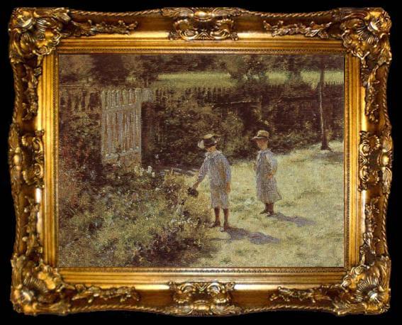 framed  Wladyslaw Podkowinski Children in the Garden, ta009-2